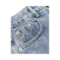Jeans Baggy in denim Azzurro con Croci in Pelle Uomo2