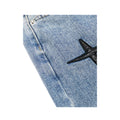 Jeans Baggy in denim Azzurro con Croci in Pelle Uomo3