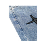 Jeans Baggy in denim Azzurro con Croci in Pelle Uomo3
