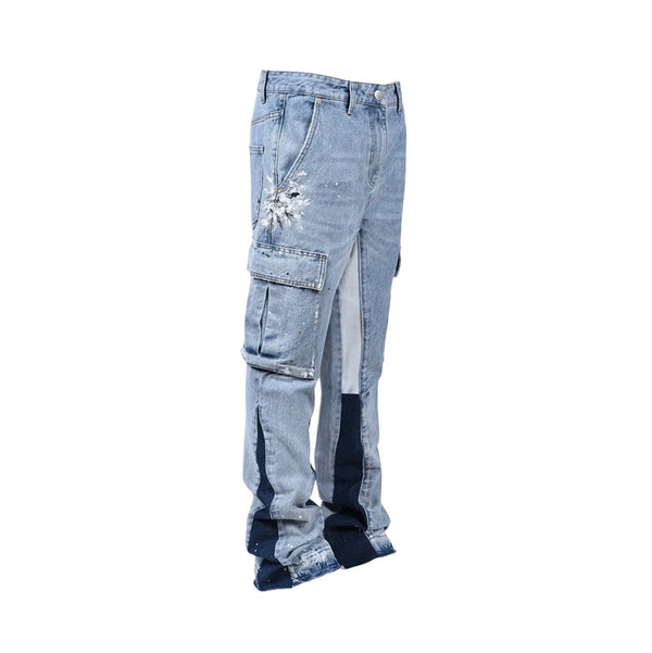 Jeans Flare Cargo Uomo