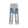 Jeans Flare in denim Azzurro Uomo Distressed