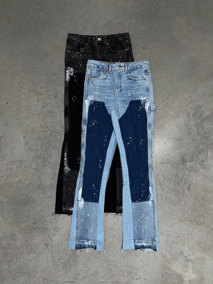 Jeans Flare in denim Nero UomoMans