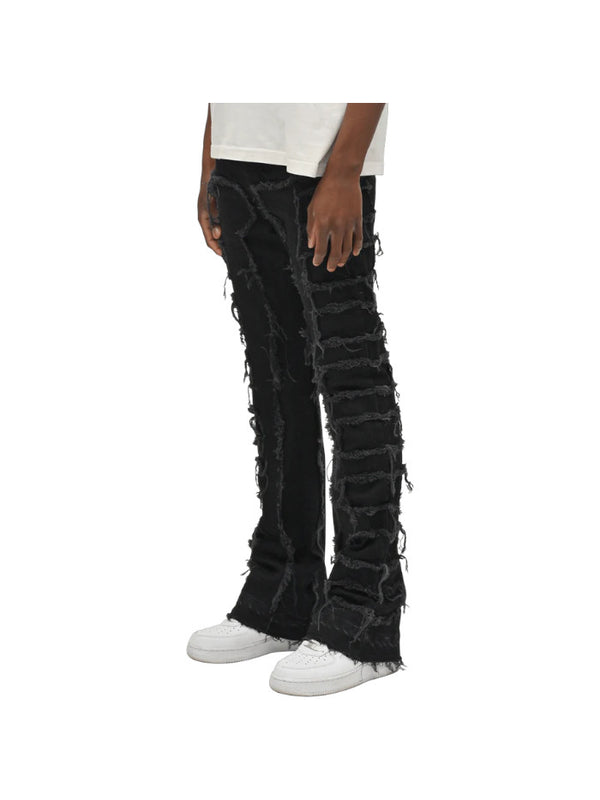 Jeans Flare in denim Nero con Frangie UomoMan