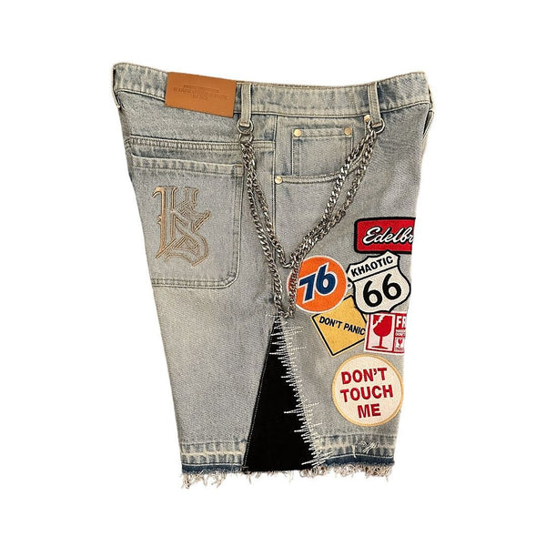 Jeans Pantaloncini Streetwear con Patch1