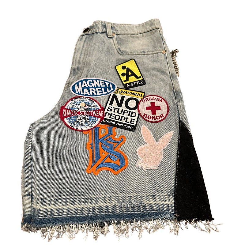 Jeans Pantaloncini Streetwear con Patch3