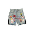 Jeans Pantaloncini Streetwear con Patch