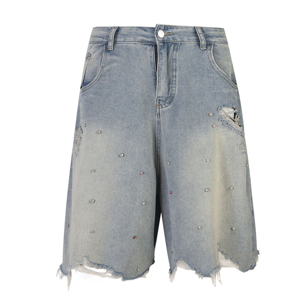 Pantalone Corto Jeans in Denim Azzurro Star