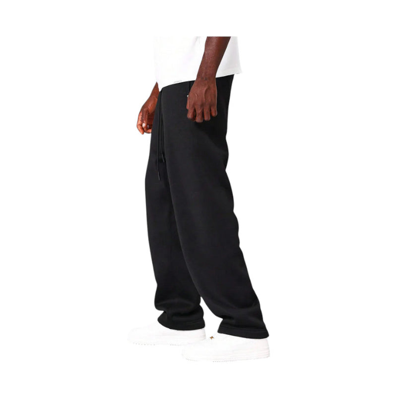 Pantaloni in Tuta Nera Baggy di Cotone con vestibilità Larga1