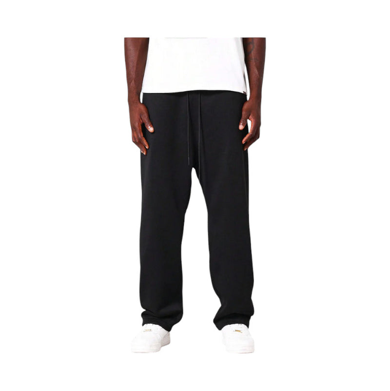Pantaloni in Tuta Nera Baggy di Cotone con vestibilità Larga 